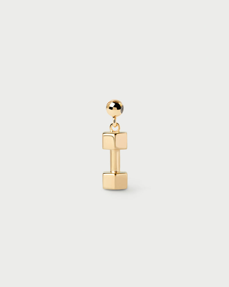 Mini fitness dumbbell charm to personalize necklace or bracelet