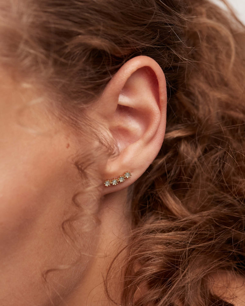 Blue Tide Climbing Earrings - 
  
    Sterling Silver / 18K Gold plating
  
