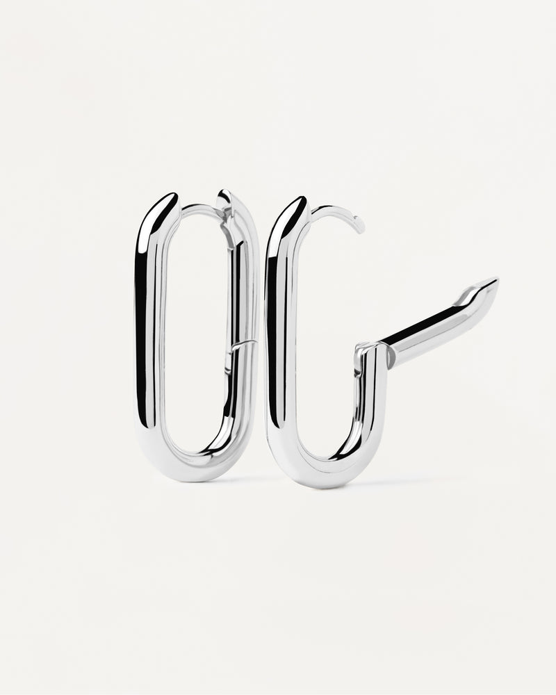 Beat Hoop Earrings - 
  
    Brass / Rhodium silver plating
  
