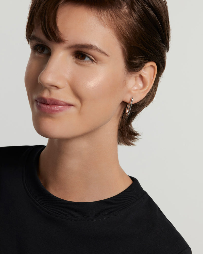 Beat Hoop Earrings - 
  
    Brass / Rhodium silver plating
  
