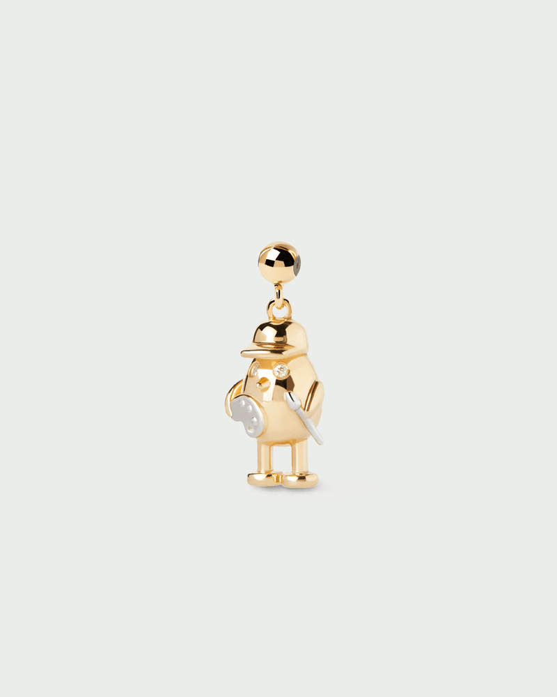 Artist Charm - 
  
    Sterling Silver / 18K Gold plating
  
